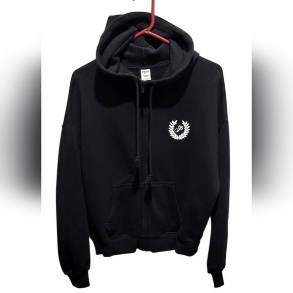 Victoria's Secret Sweaters - Victoria's Secret Pink Everyday Fleece Relaxed Full Zip Hoodie in Black Size XS